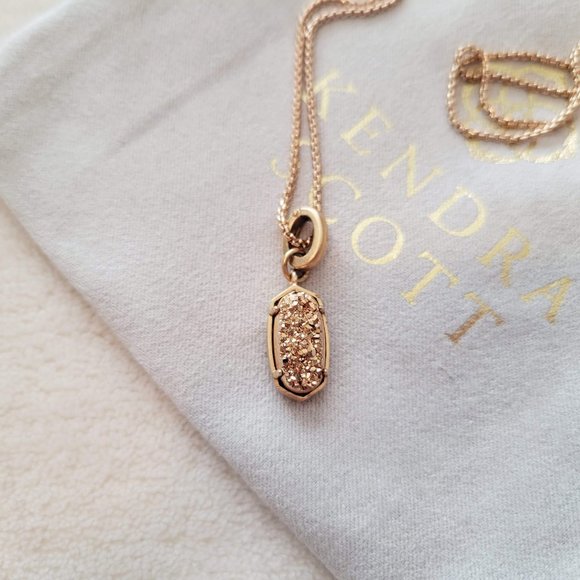 Kendra Scott Jewelry - Kendra Scott Rose Gold Drusy Long Pendant Necklace